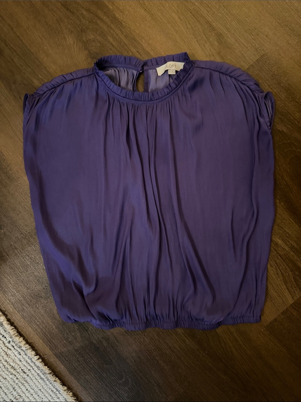 LOFT Purple Cap-Sleeve Blouse